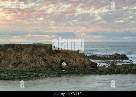 Coucher du soleil à Pescadero State Beach Banque D'Images