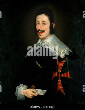 Ce portrait de Ferdinando II de Médicis, Grand-Duc de Toscane, met en valeur la tenue soignée et l'expression digne du souverain. Peint à l'époque baroque, il reflète le pouvoir, la richesse et le patronage artistique des Médicis à Florence du XVIIe siècle. Banque D'Images