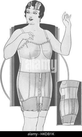 L'œuvre « style 2435 Brassiere » explore le design de mode à travers la peinture et le croquis. La pièce vintage capture les tendances historiques de la mode, soulignant l'importance du design vestimentaire dans l'histoire de l'art. Banque D'Images