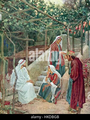 Cette œuvre, planche 47 de *la vie de Jésus de Nazareth*, illustre un moment significatif de la vie de Jésus-Christ. La série capture des événements cruciaux de ses enseignements, miracles et sacrifice ultime. Banque D'Images