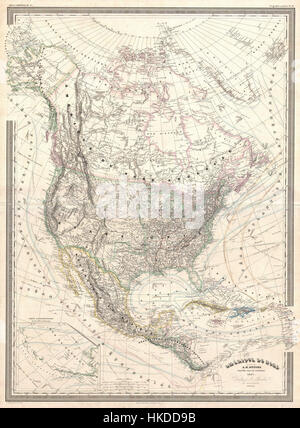 1857 Dufour Map of North America Geographicus NorthAmerica Dufour 1857 Banque D'Images