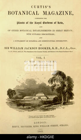 Ceci est la page de titre de l'œuvre de Curtis, volume 71 de la série 3, publiée en 1845. La publication se concentre sur la flore américaine, présentant des illustrations botaniques détaillées de diverses espèces végétales. Banque D'Images