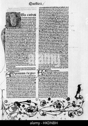 Thomas d'Aquin Somme théologique 1482 Banque D'Images