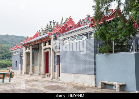 La vue externe du temple Hung Shing à Tai O village, Hong Kong Banque D'Images