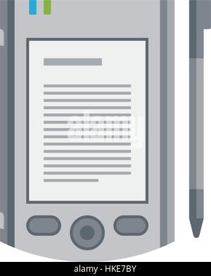 Livre mobile électronique avec des livres papier. Illustration de Vecteur