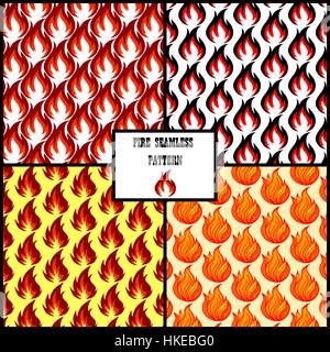 Ensemble de symboles feu motif transparent isolé sur fond blanc. Vector illustration. Flamme. Illustration de Vecteur