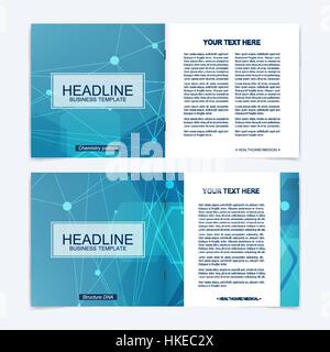 La place des modèles de brochure. Notice de présentation du couvercle. Les affaires, les sciences, technologie conception mise en page livre. Molécule Contexte scientifique Illustration de Vecteur