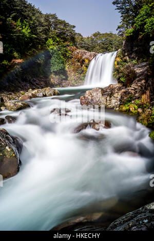 Tawhai Falls à seulement quelques minutes de marche de la route principale jusqu'à la Nouvelle-Zélande sur skifield Whakapapa's Mount Ruapehu Banque D'Images