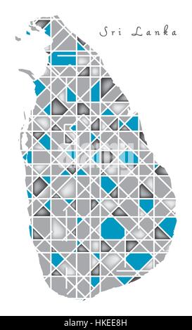 Sri Lanka Map illustration illustrations style Diamant Illustration de Vecteur