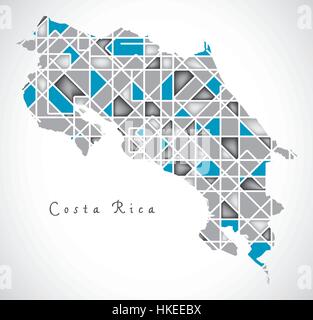 Costa Rica Map illustration illustrations style Diamant Illustration de Vecteur