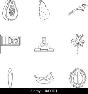 Maison de vacances au Sri Lanka icons set. Aperçu de l'illustration 9 maison de vacances au Sri Lanka vector icons for web Illustration de Vecteur