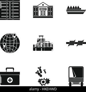 Les icônes de statut de réfugié. Simple illustration de statut de réfugié 9 icônes vectorielles pour le web Illustration de Vecteur