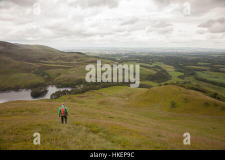 Balade dans le Parc Régional Pentland Hills sur une journée d'été, Midlothian, Ecosse Banque D'Images