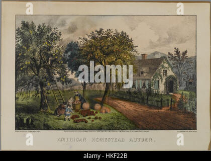 Brooklyn Museum American Homestead Automne Currier Ives Banque D'Images