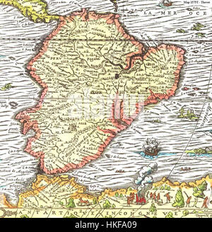 Cette carte de 1575 de l'Amérique du Sud offre un aperçu des connaissances cartographiques du XVIe siècle. La carte met en évidence les premières connaissances européennes de la géographie du continent, mettant en évidence des régions et des monuments importants, fournissant un aperçu de l'exploration à l'ère des découvertes. Il reflète les intérêts coloniaux et l'imagination géographique de l'époque. Banque D'Images