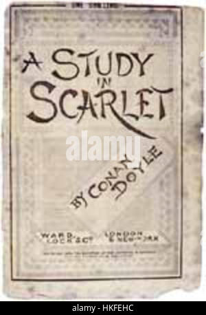 'Study of Scarlet First Book' fait référence à une étude ou illustration pour une première édition du roman 'A Study in Scarlet' d'Arthur Conan Doyle. Cette œuvre reflète l’interprétation visuelle initiale de Sherlock Holmes et Dr Watson, capturant les personnages de leur première aventure. Banque D'Images