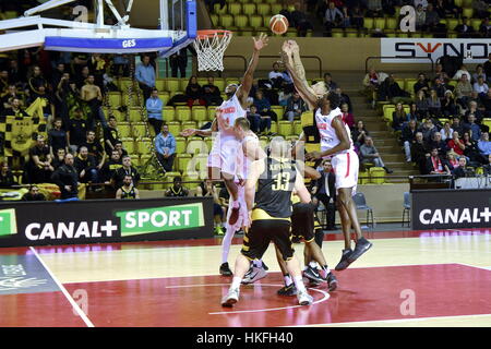 Monaco. 26 janvier, 2017. Basket-ball ligue des champions Europa que Monaco - Aris Salonique (80-66). Crédit : Philippe Lombard/Pacific Press/Alamy Live News Banque D'Images