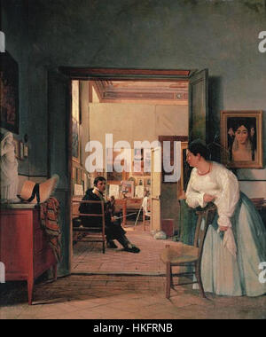 Cette pièce de l’Atelier Alaux, inspirée par Jean-Auguste-Dominique Ingres, reflète la tradition classique de la peinture française. Il met en valeur le style distinctif d'Ingres, mettant l'accent sur les lignes lisses, les textures détaillées et les figures idéalisées. Banque D'Images