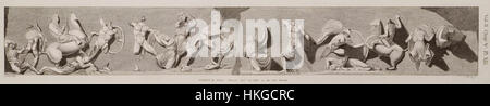 Cette œuvre de Stuart James & Revett Nicholas de 1787 poursuit la série de basso relievos, en se concentrant sur les éléments architecturaux et les représentations historiques dans le style classique. Il reflète l'intérêt du XVIIIe siècle pour l'antiquité classique et son influence sur les lieux Banque D'Images