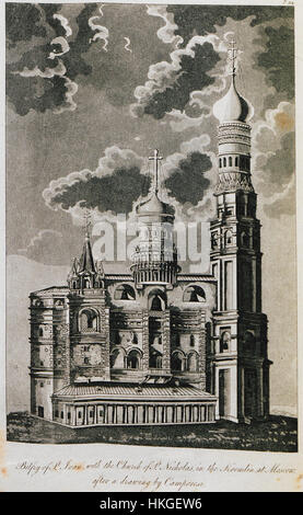 Beffroi de St Ivan, avec l'église de St Nicolas, au Kremlin à Moscou, Daniel Edward Clarke 1810 Banque D'Images