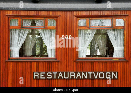 Norvège : voiture-restaurant, musée et la gare de Hamar Banque D'Images