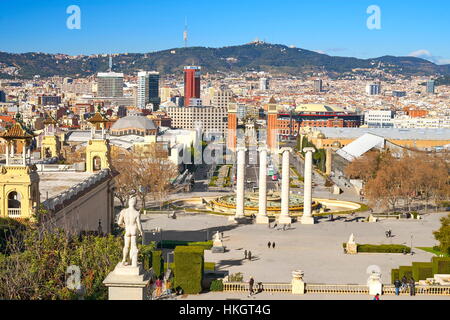 Plaça de Espanya, carré d'Espagne, Barcelone, Catalogne, Espagne Banque D'Images