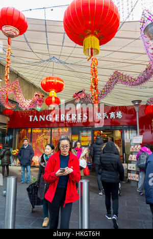 Paris, France, foules décorations chinoises pour le nouvel an chinois, supermarché asiatique Tang Freres, Paris traditionnel, communauté chinoise de paris Banque D'Images