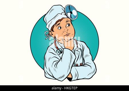 Profession Médecin garçon Illustration de Vecteur