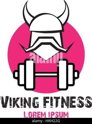 Remise en Forme Viking Logo Design Concept. Spe 8 pris en charge. Illustration de Vecteur