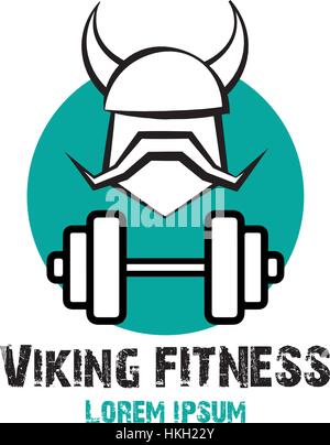 Remise en Forme Viking Logo Design Concept. Spe 8 pris en charge. Illustration de Vecteur