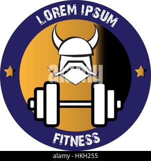 Remise en Forme Viking Logo Design Concept. Spe 8 pris en charge. Illustration de Vecteur