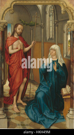 « Christ apparaissant à la Vierge » est une peinture du XVIe siècle qui représente le moment où Christ apparaît à sa mère, la Vierge Marie, après sa résurrection. La pièce reflète les thèmes religieux de la résurrection et de l'interaction divine. Banque D'Images