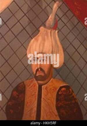 Cette œuvre, intitulée 'Sokullupasa', représente Sokullu Mehmed Pacha, un homme d'État ottoman qui a servi comme Grand vizir sous le sultan Suleiman le magnifique. La pièce est un portrait historique, soulignant sa puissance et son importance à l'apogée de l'Empire ottoman. Banque D'Images