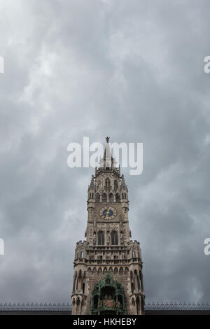 Neues Rathaus (Nouvelle Mairie) à Marienplatz à Munich, Bavière, Allemagne. Banque D'Images