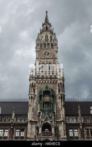 Neues Rathaus (Nouvelle Mairie) à Marienplatz à Munich, Bavière, Allemagne. Banque D'Images