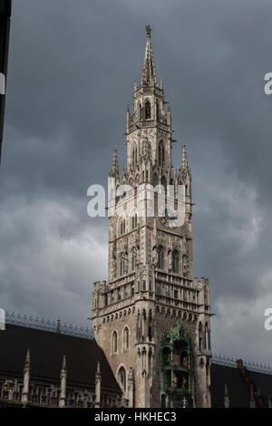 Neues Rathaus (Nouvelle Mairie) à Marienplatz à Munich, Bavière, Allemagne. Banque D'Images