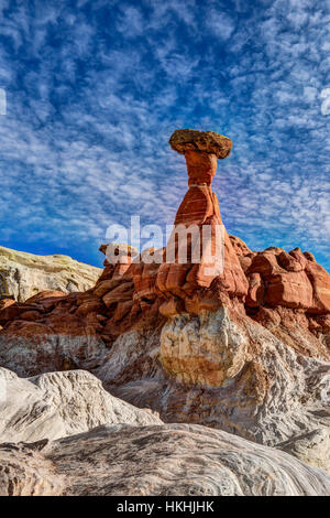 Toadstool hoodoo dans la rivière Paria rimrocks Banque D'Images