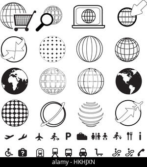 Les détails cartographiques fournies par la NASA, vector icon set Banque D'Images