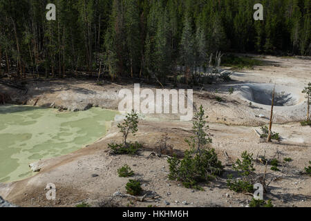 Chaudron de soufre, le Parc National de Yellowstone, Wyoming, USA Banque D'Images