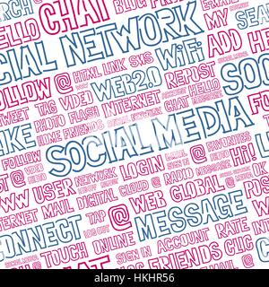 Mots clés Médias sociaux motif transparent Illustration de Vecteur