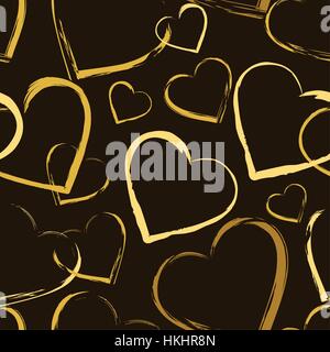 Modèle transparent avec des coeurs d'or Illustration de Vecteur