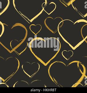 Modèle transparent avec des coeurs d'or Illustration de Vecteur