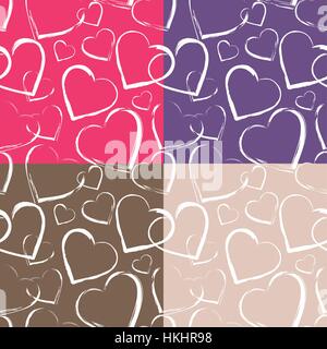 Ensemble de coeurs motif transparent Illustration de Vecteur