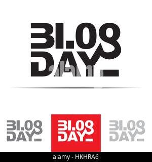 Blog Day sign. Le mot blog est associé avec les chiffres de 3108 - 31 août, date de la blog day. Vector illustration en format eps8. Illustration de Vecteur