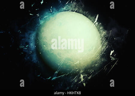 Planet Art - Uranus. L'art de la science-fiction du système solaire. Éléments de cette image fournie par la NASA Banque D'Images