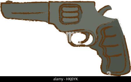 Pistolet de couleur grise pour la défense civile, l'équipement militaire vector illustration Illustration de Vecteur