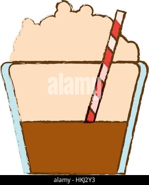 Verre moka beige droit, vector illustration Illustration de Vecteur