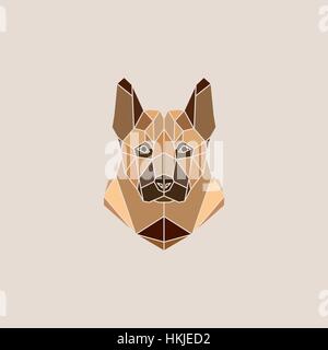 Portrait de chien berger allemand vector illustration in modern style géométrique. Illustration de Vecteur
