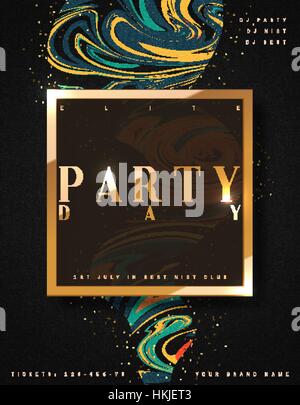 Partie jour historique de luxe d'or de l'affiche. Illustration de Vecteur