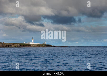 Complexe phare sur l'Île du stroma, Orcades, en Écosse. Banque D'Images